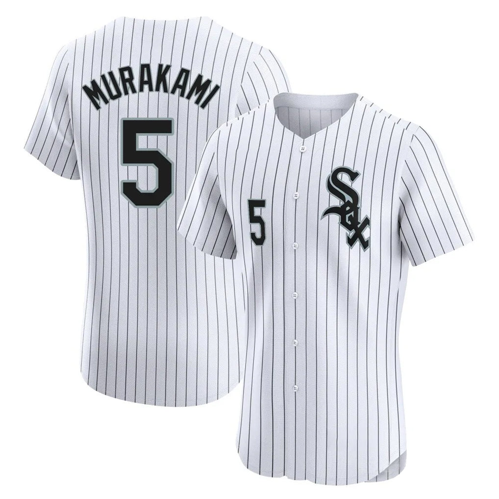 Choea C.White Sox #5 Munetaka Murakami Player White Stripe Limited Elite Home Stitched Jerseys