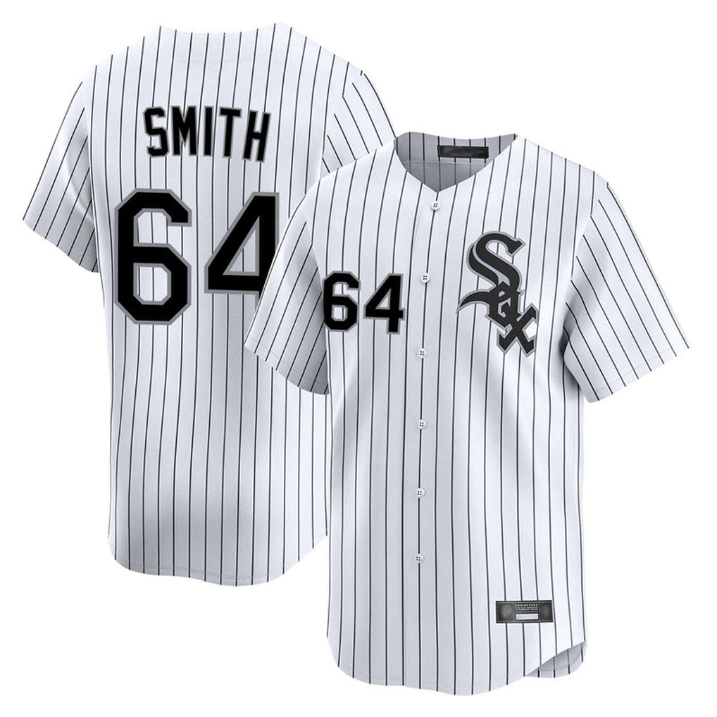 Choea C.White Sox #64 Shane Smith Player White Stripe Limited Home Stitched Jerseys