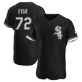 Choea C.White Sox #72 Carlton Fisk Player Black Limited Elite Home Stitched Jerseys