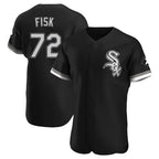 Choea C.White Sox #72 Carlton Fisk Player Black Limited Elite Home Stitched Jerseys