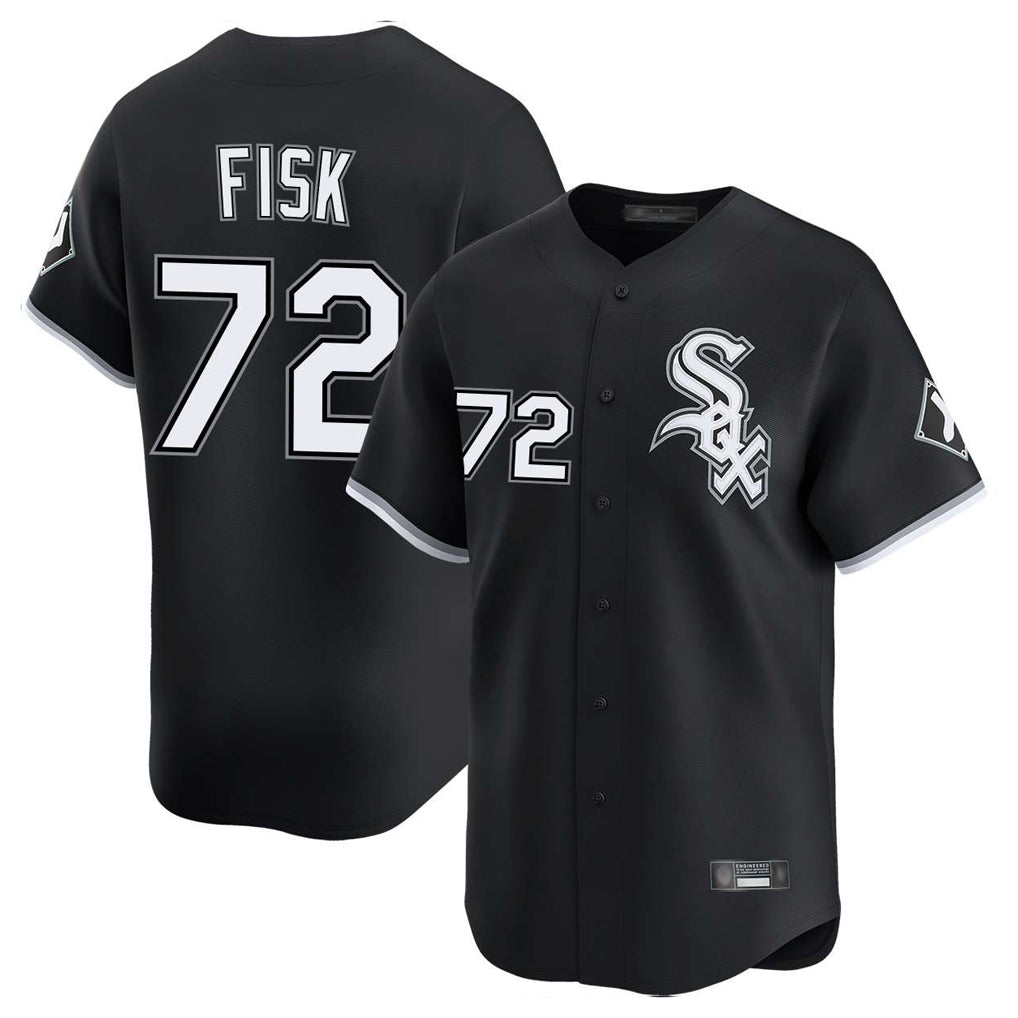 Choea C.White Sox #72 Carlton Fisk Player Black Limited Home Stitched Jerseys