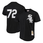 Choea C.White Sox #72 Carlton Fisk Player Black Mitchell & Ness Cooperstown Collection Mesh Game Stitched Jerseys
