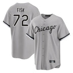 Choea C.White Sox #72 Carlton Fisk Player Gray Home Game Stitched Jerseys