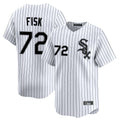 Choea C.White Sox #72 Carlton Fisk Player White Stripe Limited Home Stitched Jerseys