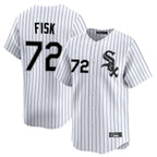 Choea C.White Sox #72 Carlton Fisk Player White Stripe Limited Home Stitched Jerseys