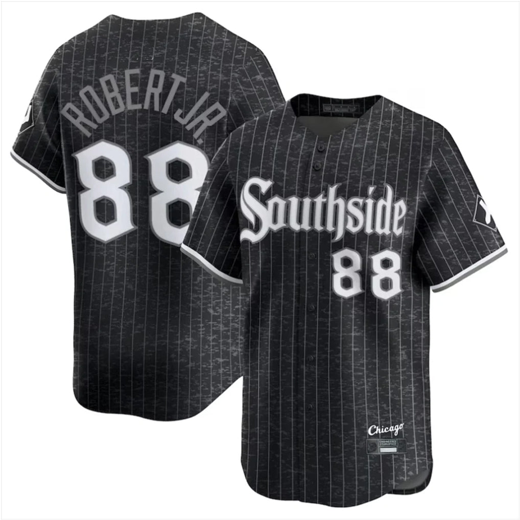 Choea C.White Sox #88 Luis Robert Jr Player Black City Connect Limited Home Stitched Jerseys