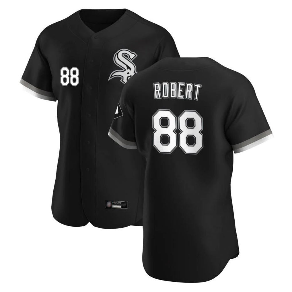 Choea C.White Sox #88 Luis Robert Jr Player Black Limited Elite Home Stitched Jerseys