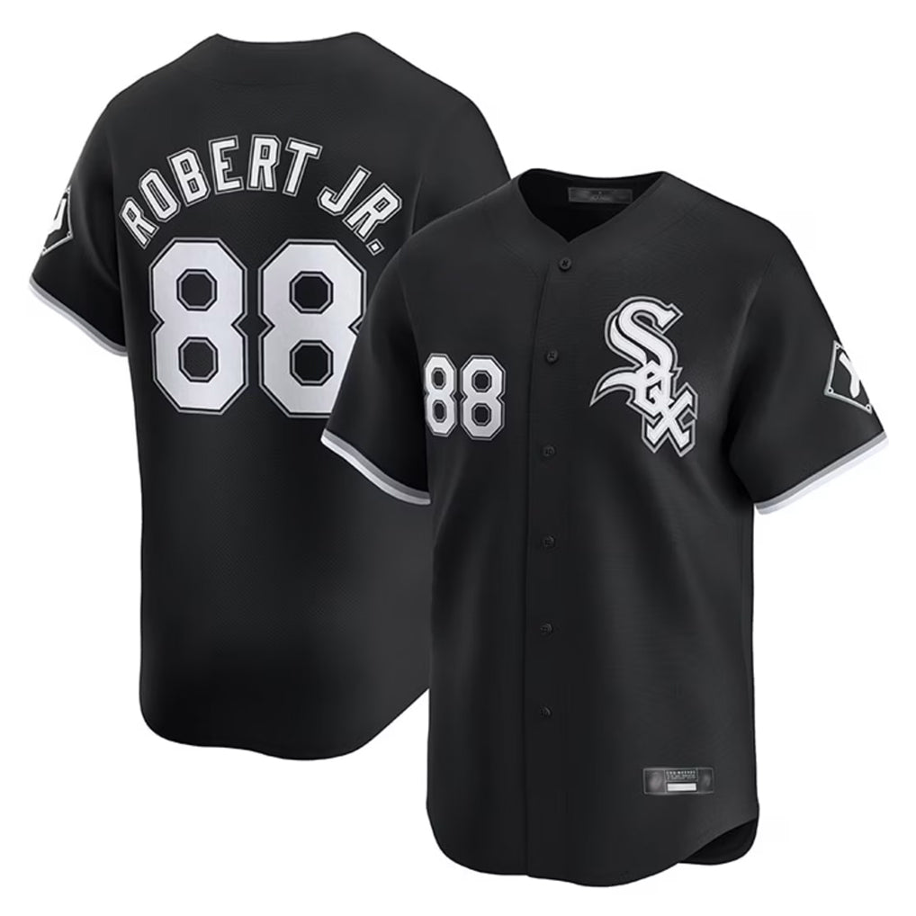Choea C.White Sox #88 Luis Robert Jr Player Black Limited Home Stitched Jerseys