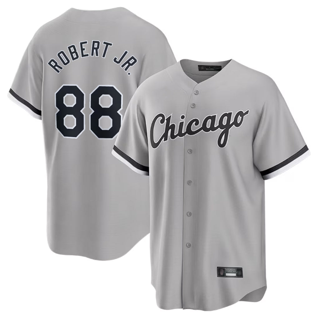 Choea C.White Sox #88 Luis Robert Jr Player Gray Home Game Stitched Jerseys