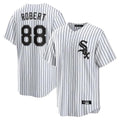 Choea C.White Sox #88 Luis Robert Jr Player White Stripe Home Game Stitched Jerseys