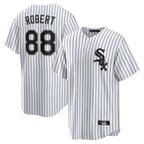 Choea C.White Sox #88 Luis Robert Jr Player White Stripe Home Game Stitched Jerseys