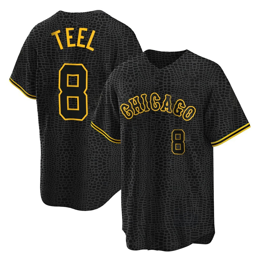 Choea C.White Sox #8 Kyle Teel Player Black Snake Skin City Home Game Stitched Jerseys