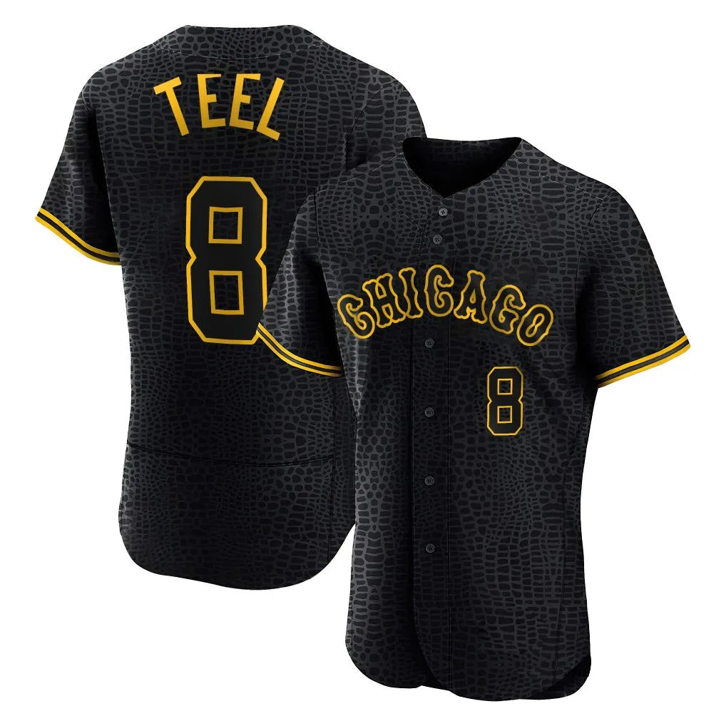 Choea C.White Sox #8 Kyle Teel Player Black Snake Skin City Limited Elite Home Stitched Jerseys