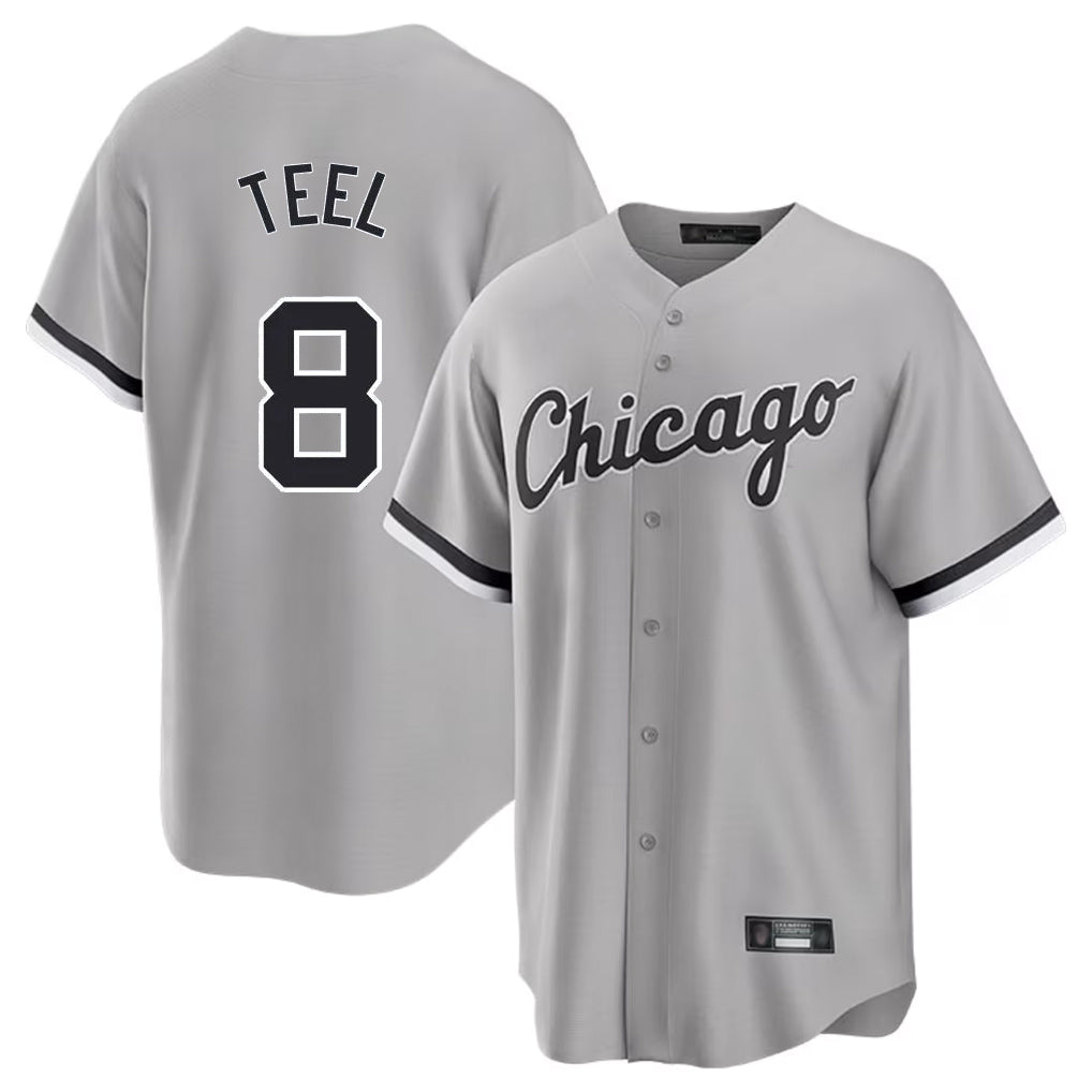 Choea C.White Sox #8 Kyle Teel Player Gray Home Game Stitched Jerseys