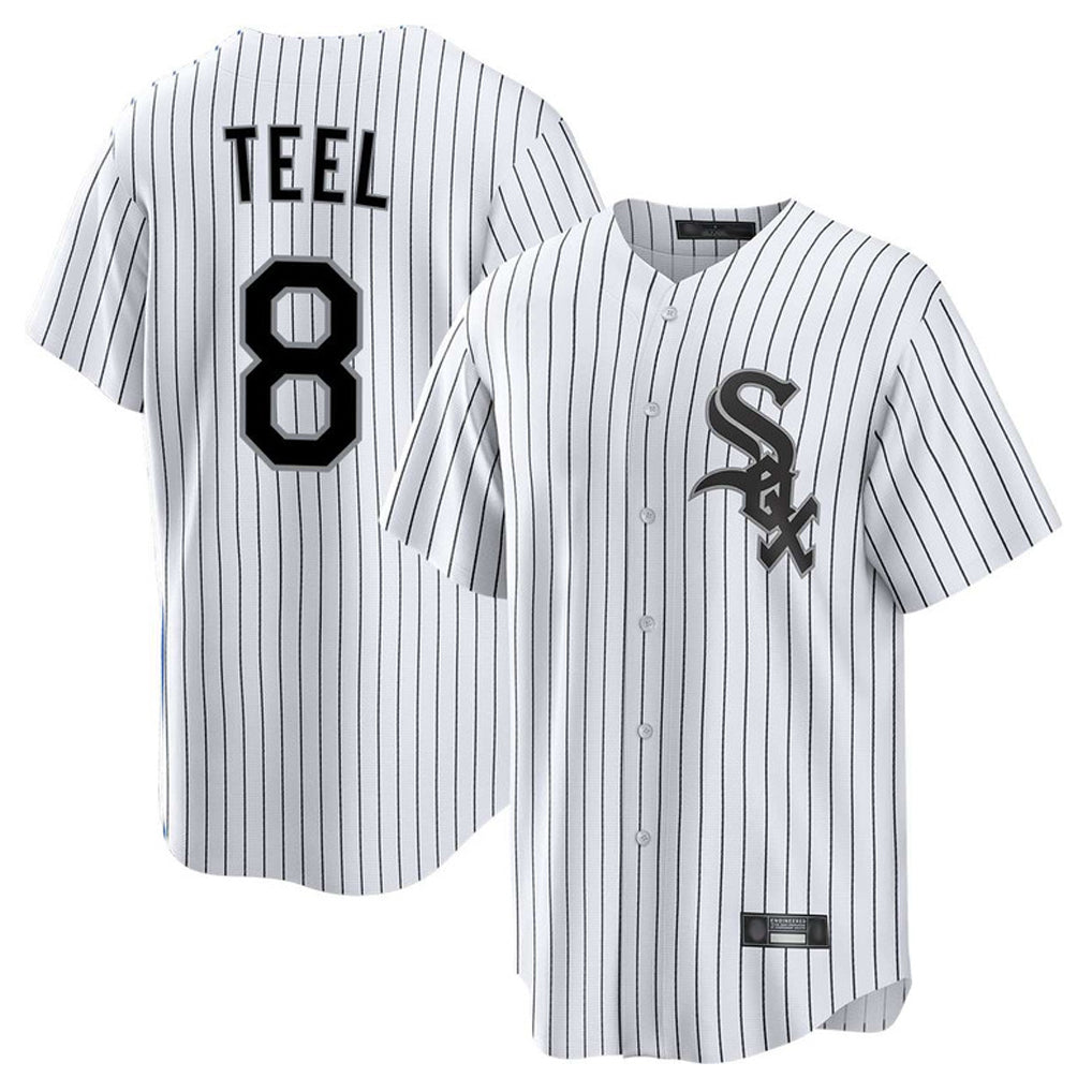 Choea C.White Sox #8 Kyle Teel Player White Stripe Home Game Stitched Jerseys