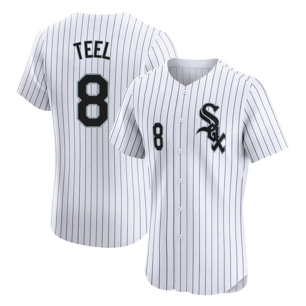 Choea C.White Sox #8 Kyle Teel Player White Stripe Limited Elite Home Stitched Jerseys