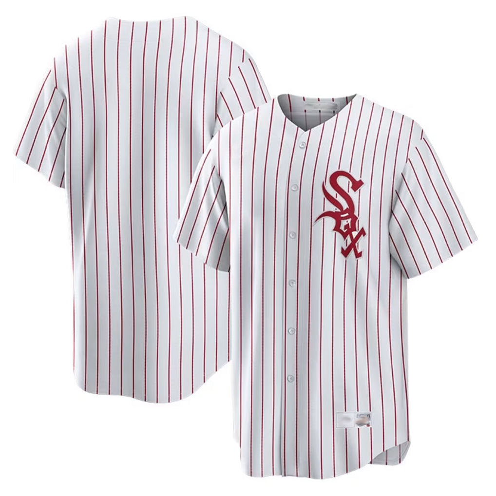 Choea C.White Sox ## White Sox Blank Player Red Stripe White Home Game Stitched Jerseys