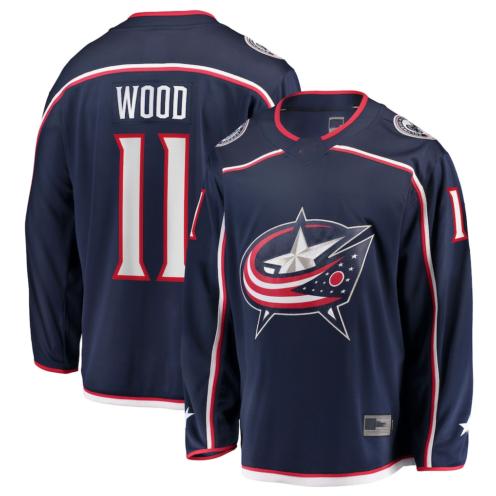 Choea CB.Jackets #11 Miles Wood Navy Home Breakaway Jersey