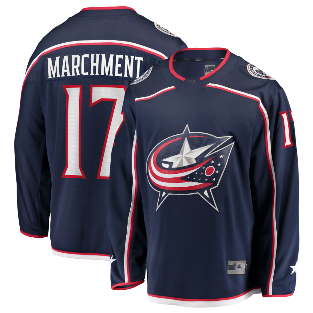 Choea CB.Jackets #17 Mason Marchment Navy Home Premier Breakaway Player Jersey