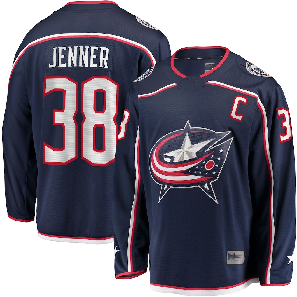 Choea CB.Jackets #34 Cole Sillinger Navy Home Breakaway Player Jersey