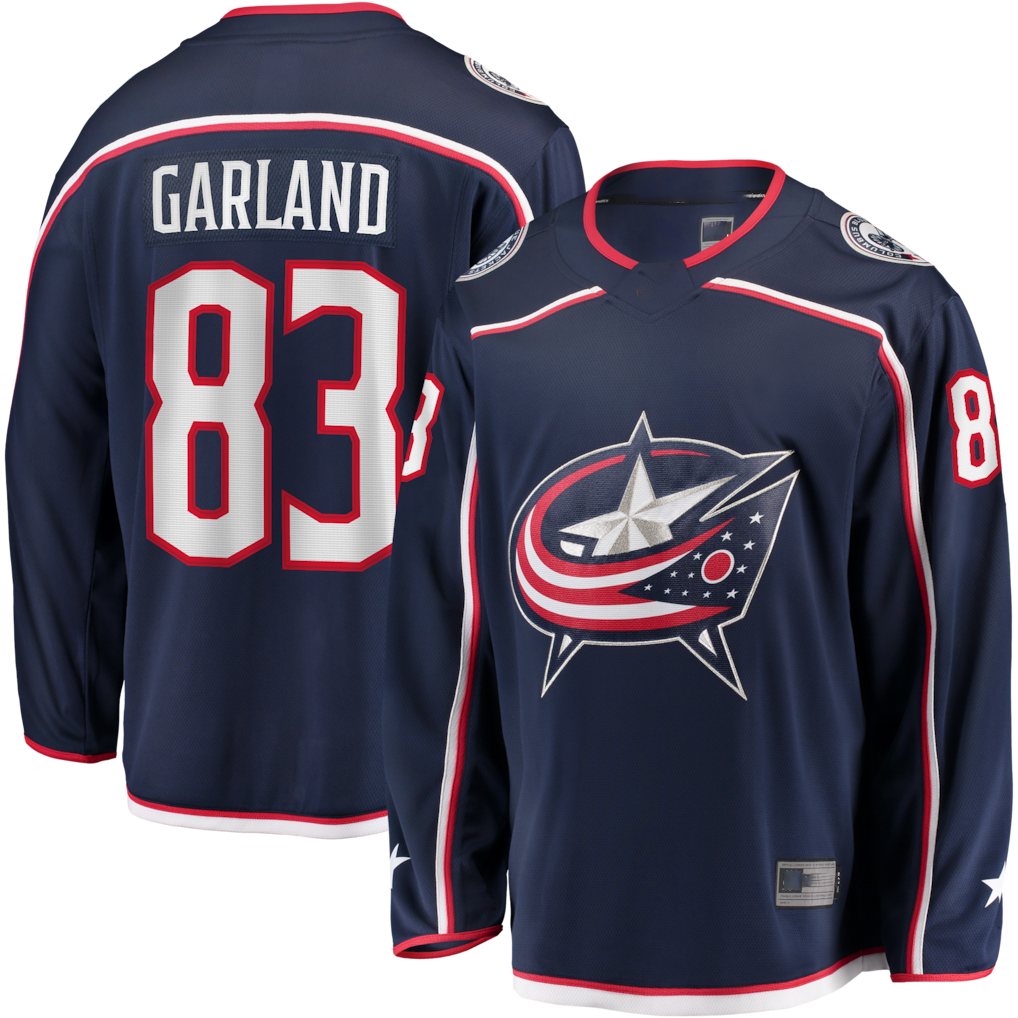 Choea CB.Jackets #83 Conor Garland Navy Home Breakaway Jersey
