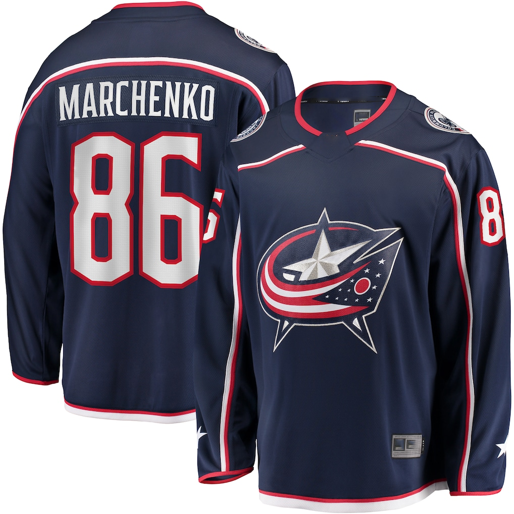 Choea CB.Jackets #86 Kirill Marchenko Navy Home Breakaway Jersey