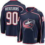 Choea CB.Jackets #90 Elvis Merzlikins Navy Home Breakaway Player Jersey