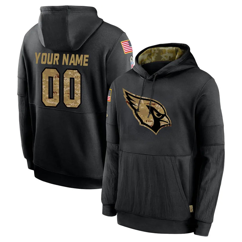 Choea Custom A.Cardinals Black Salute to Service Hoodies Any Name & Numbers Stitched Jerseys