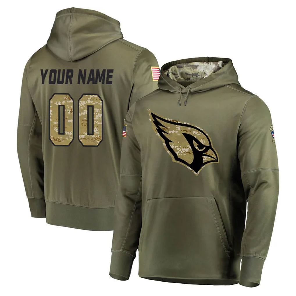 Choea Custom A.Cardinals Olive Salute to Service Limited Hoodie Any Name & Numbers Stitched Jerseys