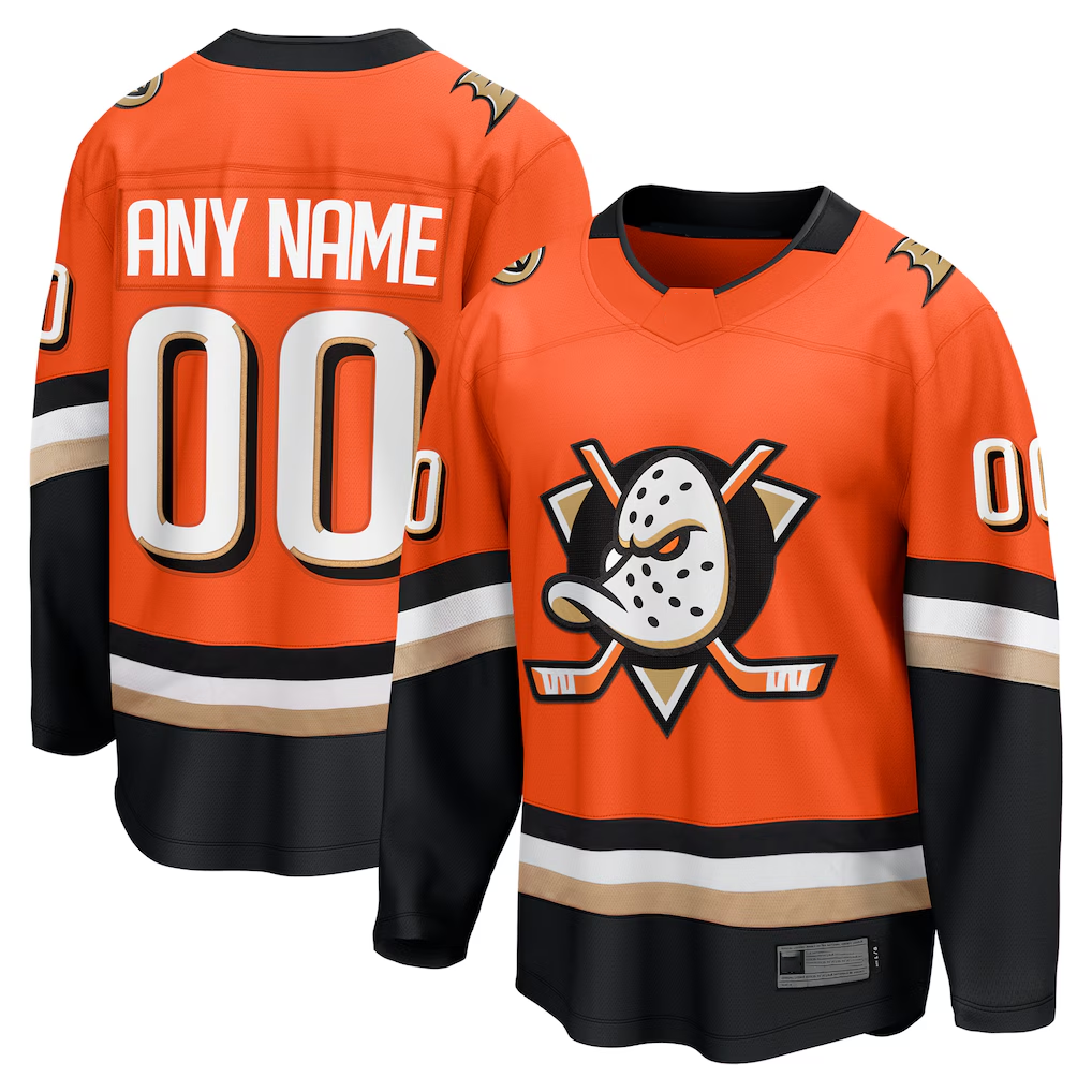 Choea Custom A.Ducks Orange Home Breakaway Jerseys