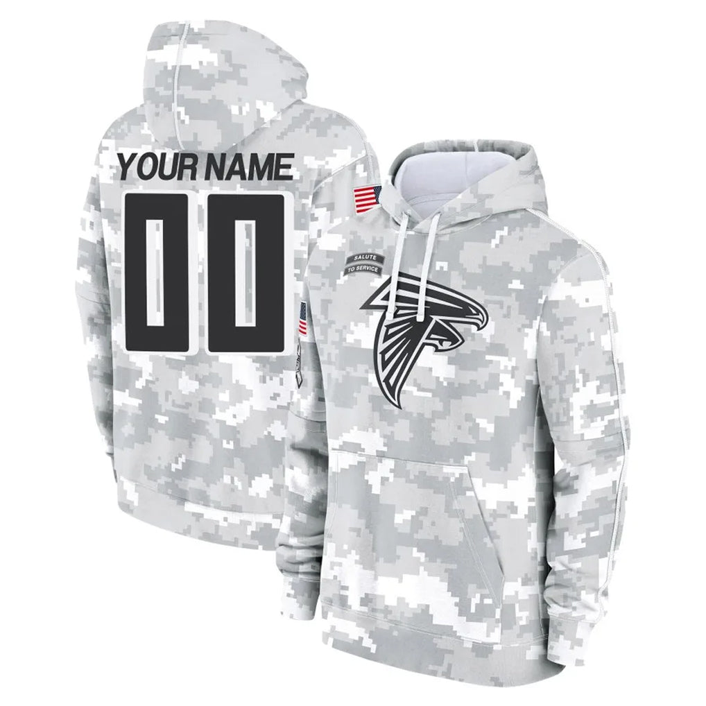 Choea Custom A.Falcons Arctic Camo Salute to Service Limited Hoodie Any Name & Numbers Stitched Jerseys