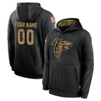 Choea Custom A.Falcons Black Salute to Service Fleece Hoodie Any Name & Numbers Stitched Jerseys