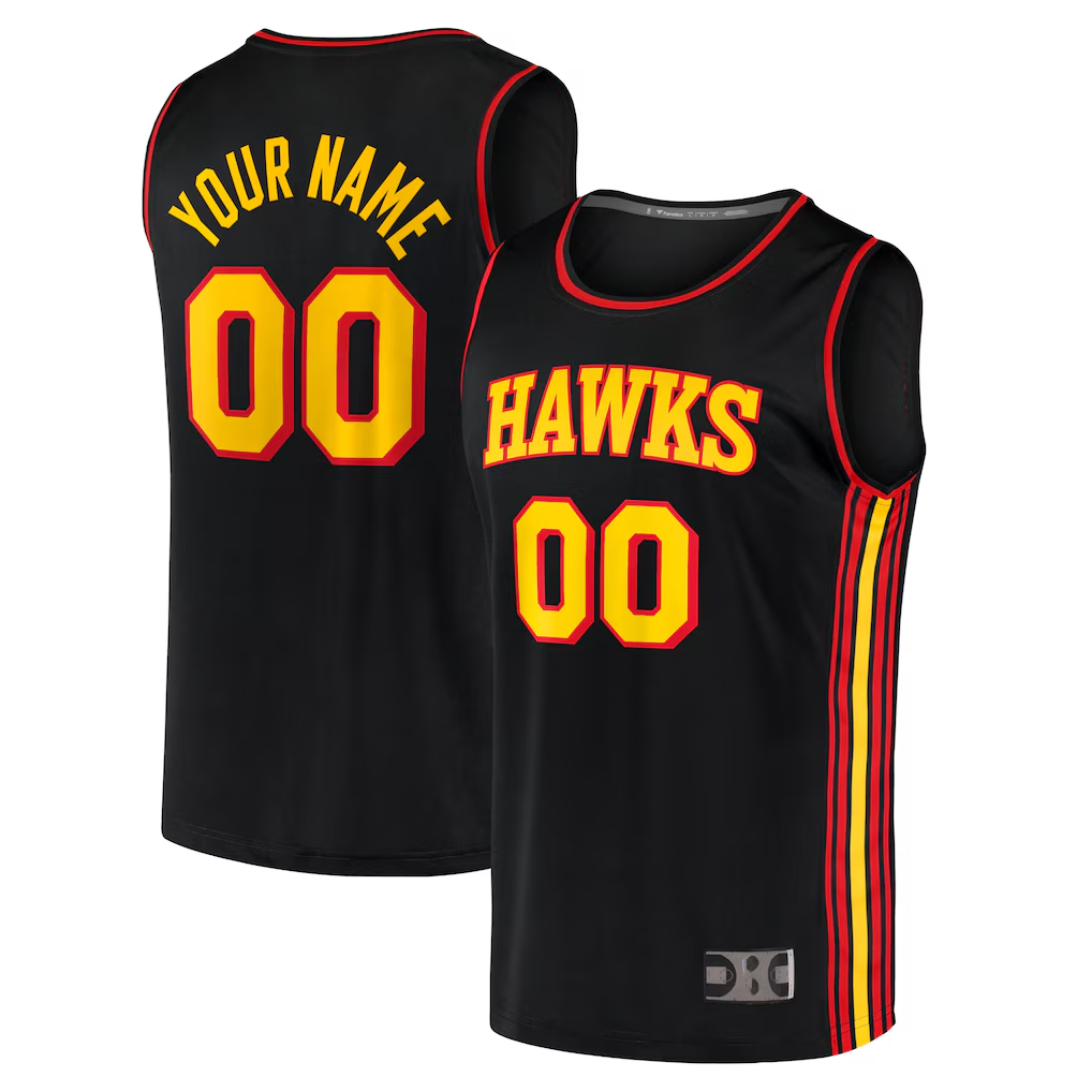 Choea Custom A.Hawks Black Fast Break Replica Jerseys - Statement Edition