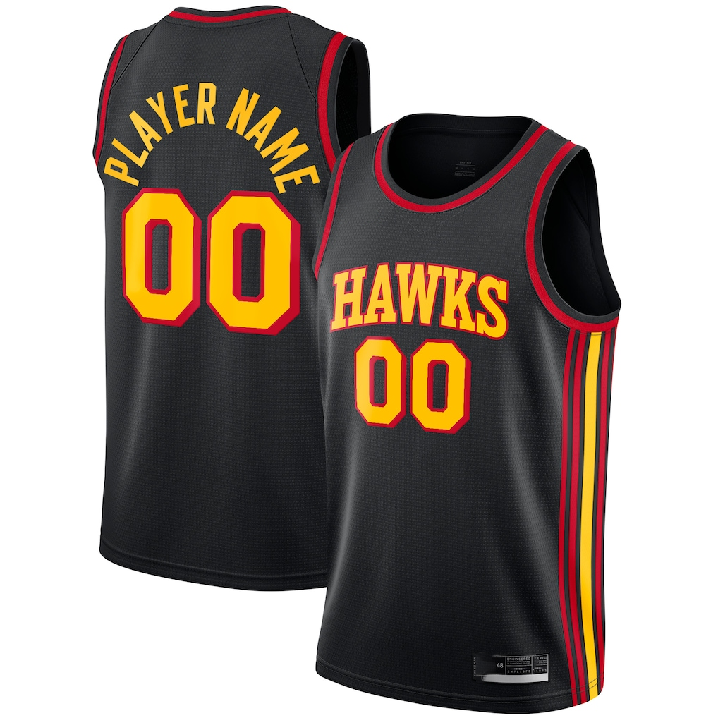 Choea Custom A.Hawks  Black Swingman Jerseys - Statement Edition