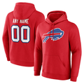 Choea Custom B.Bills Red Team Authentic Personalized Name & Number Hoodie Stitched Jerseys