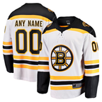 Choea Custom B.Bruins White Away Breakaway Stitched Jerseys