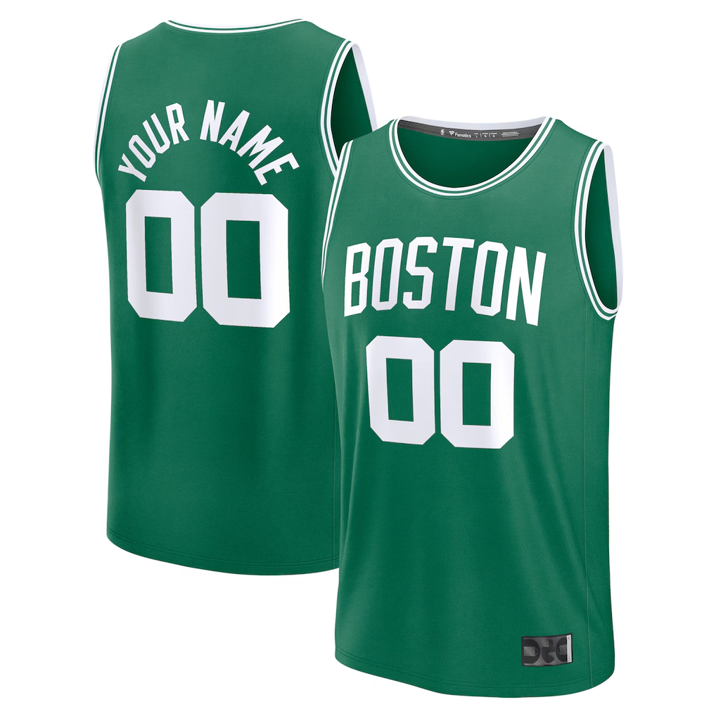 Choea Custom B.Celtics Fanatics Kelly Green Fast Break Stitched Jerseys - Icon Edition