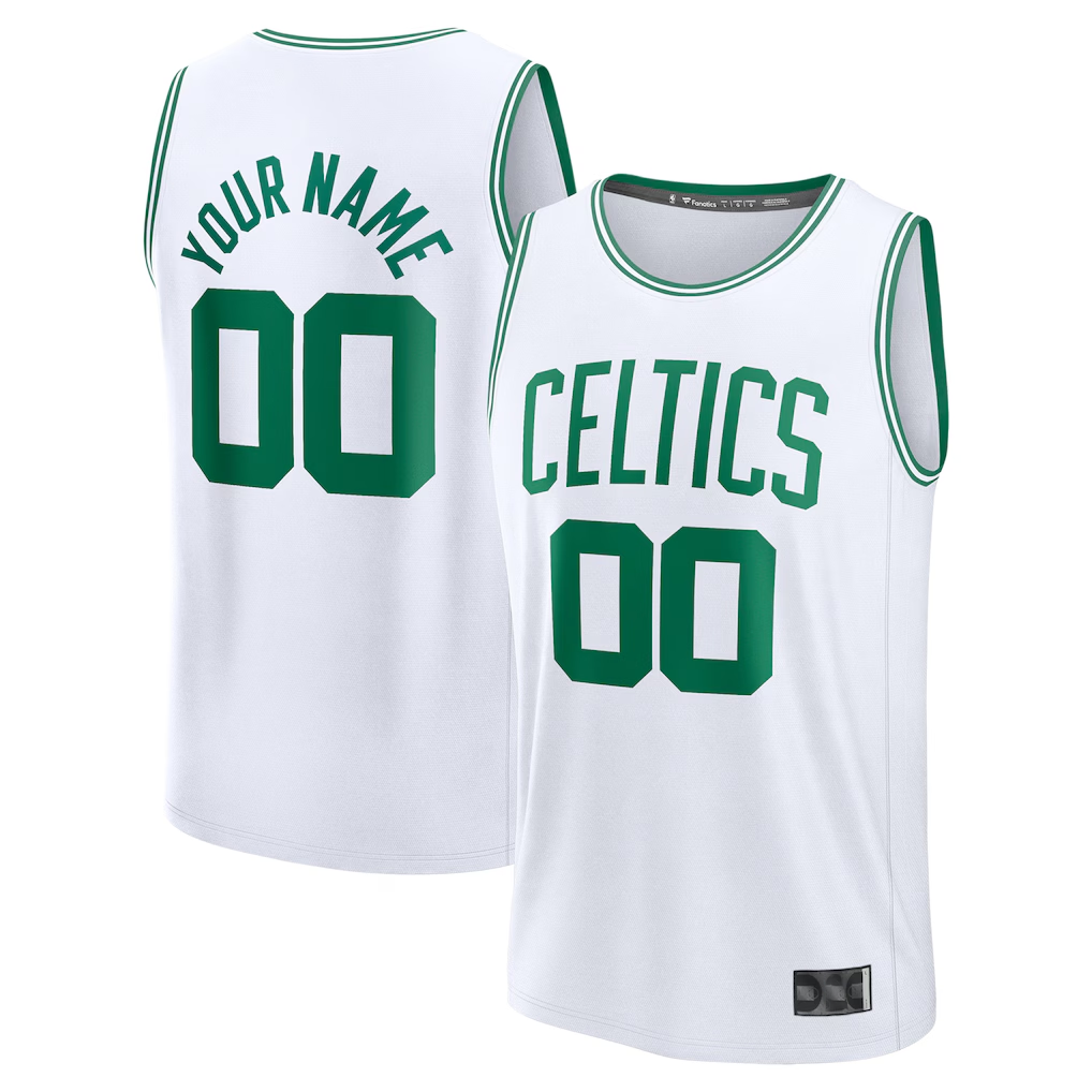 Choea Custom B.Celtics White Fast Break Jerseys - Association Edition