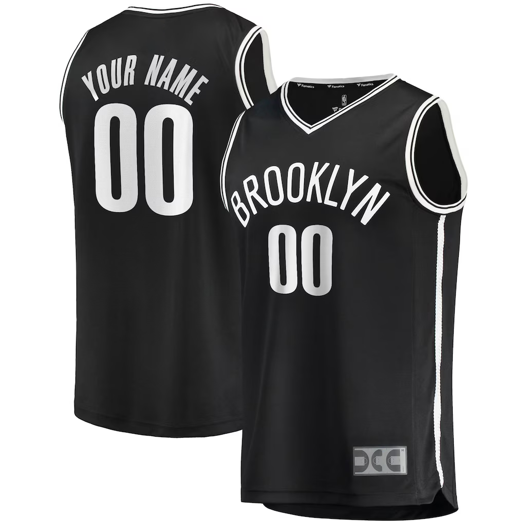 Choea Custom B.Nets Black Fast Break Replica Jerseys - Icon Edition
