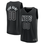 Choea Custom B.Nets Fanatics Black Fast Break Stitched Jerseys- Statement Edition