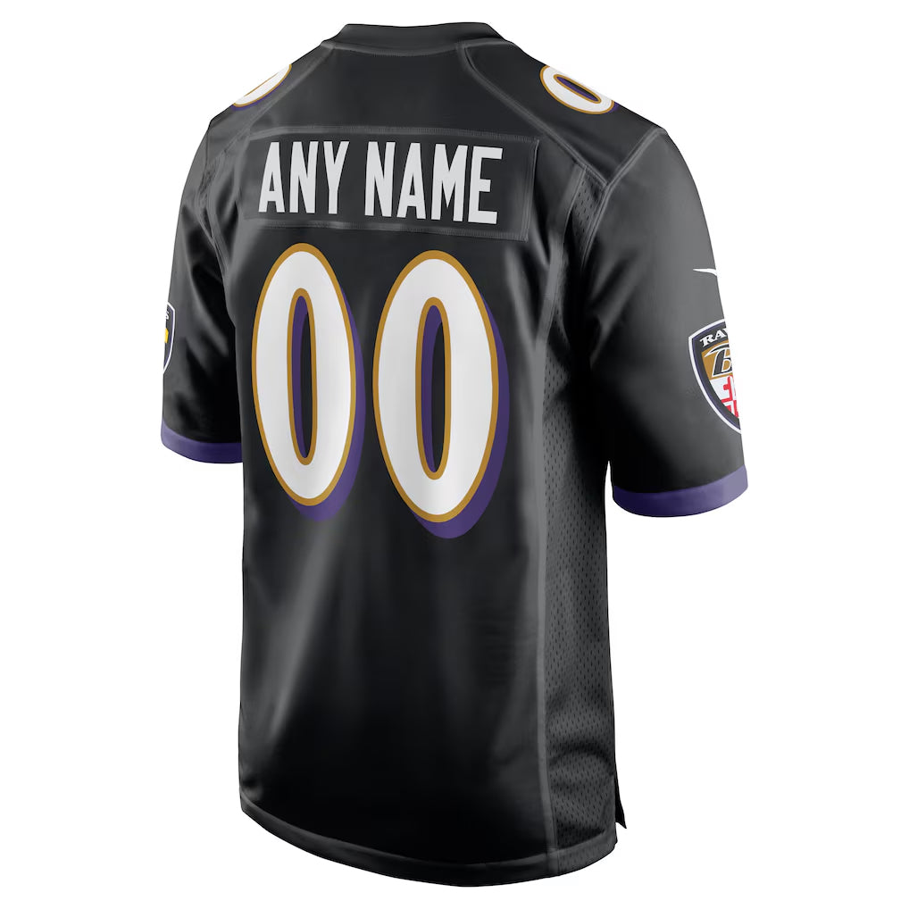 Choea Custom B.Ravens Black Alternate Home Game Any Name & Numbers Stitched Jerseys
