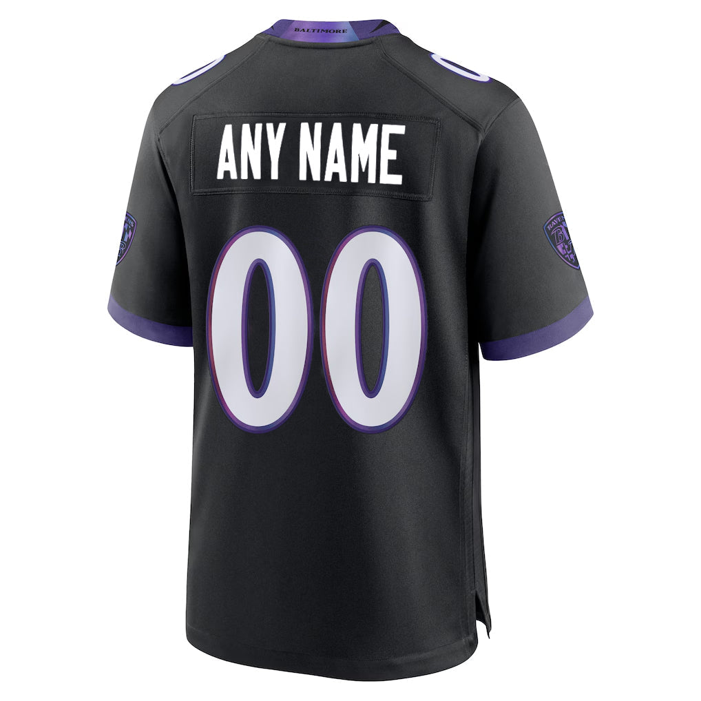 Choea Custom B.Ravens Black Home Game Any Name & Numbers Stitched Jerseys