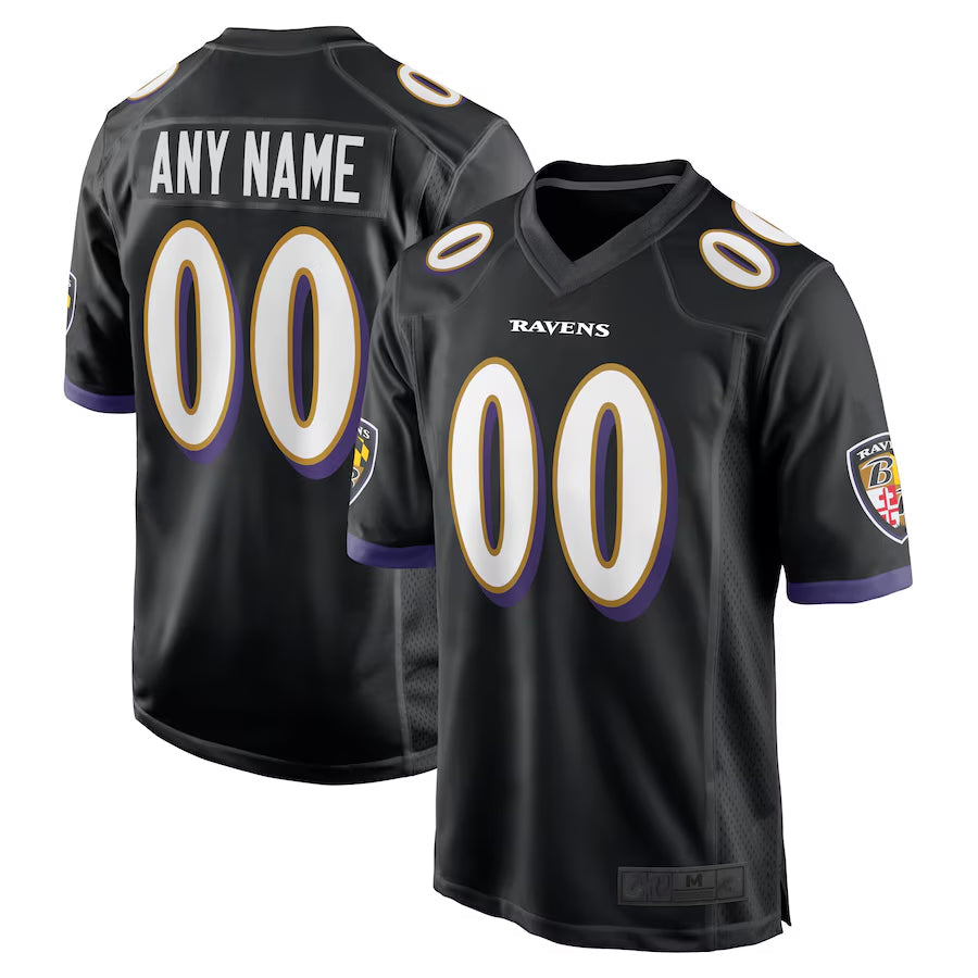 Choea Custom B.Ravens Black Home Game Stitched Jerseys