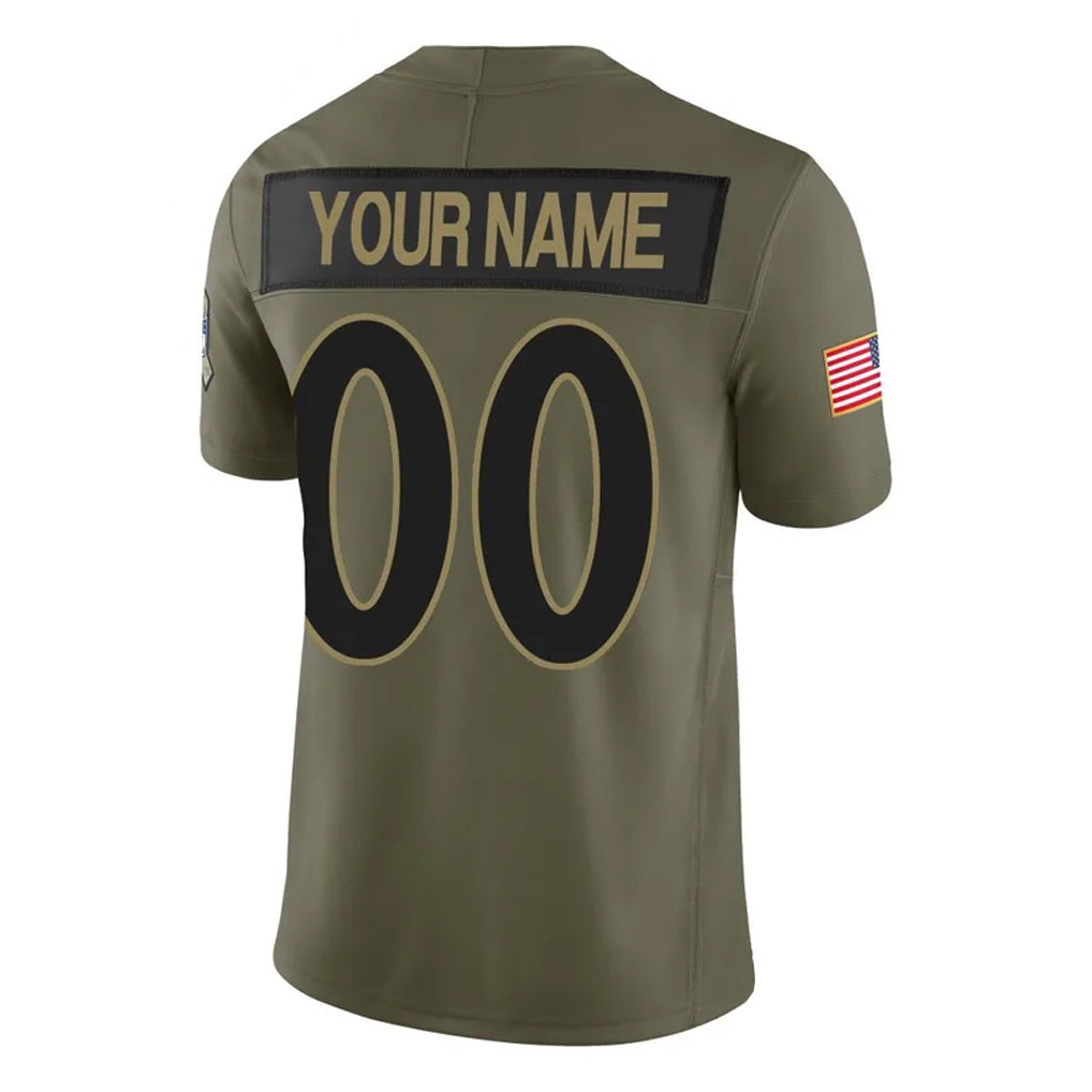 Choea Custom B.Ravens Olive Salute To Service Limited Home Game Any Name & Numbers Stitched Jerseys