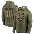 Choea Custom B.Ravens Olive Salute to Service Pullover Hoodie Any Name & Numbers Stitched Jerseys