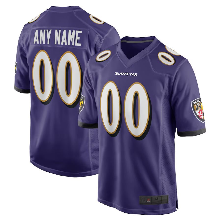 Choea Custom B.Ravens Purple Home Game Stitched Jerseys
