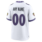 Choea Custom B.Ravens White Home Game Any Name & Numbers Stitched Jerseys