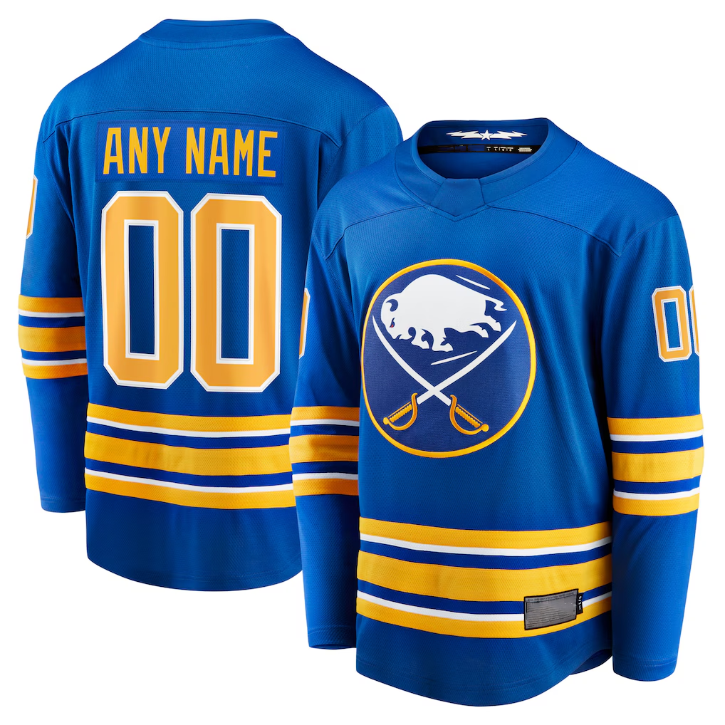 Choea Custom B.Sabres Royal Home Breakaway Stitched Jerseys