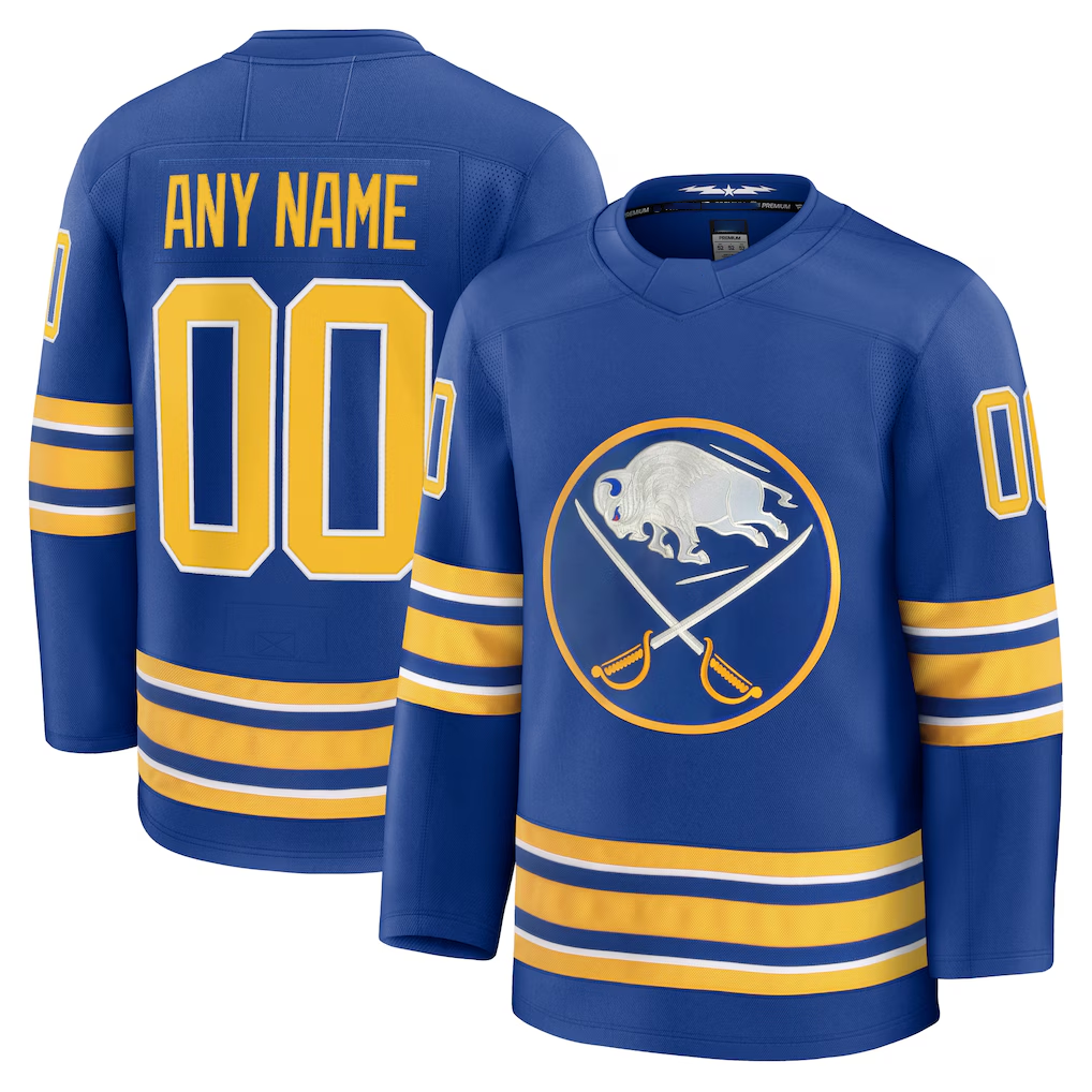 Choea Custom B.Sabres Royal Home Premium Stitched Jerseys