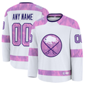 Choea Custom B.Sabres White 2024 Hockey Fights Cancer Practice Stitched Jerseys